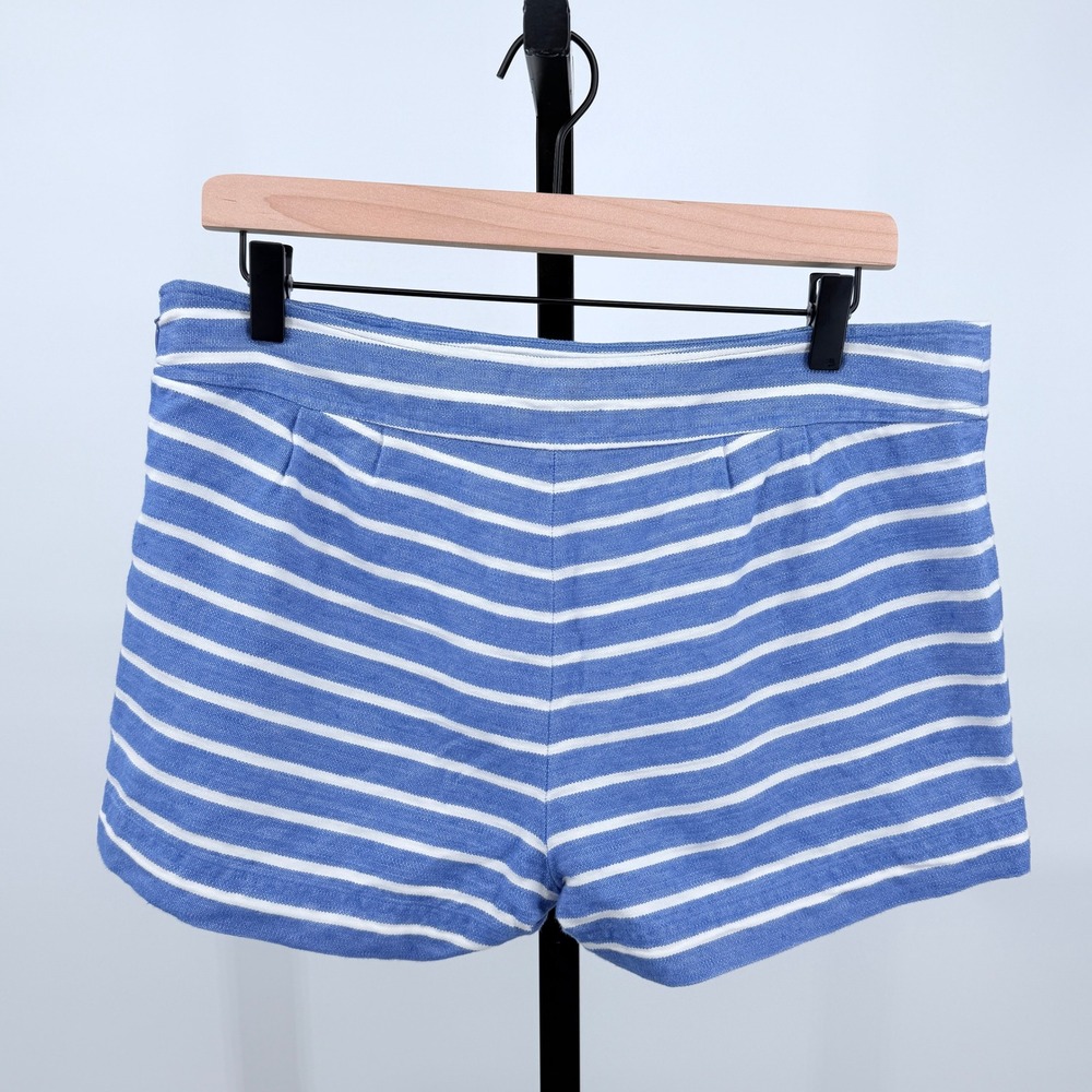 Vineyard Vines Linen Blend Shorts Size 8 Nautical Striped Pleated Preppy - Picture 2 of 8